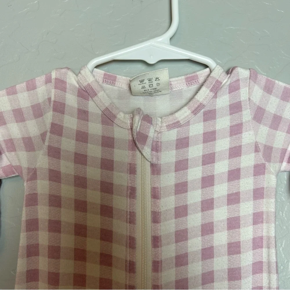 Spearmint Love Lavender Gingham Baby Sleep Sack Zipper Pajamas Lilac Size 0-3